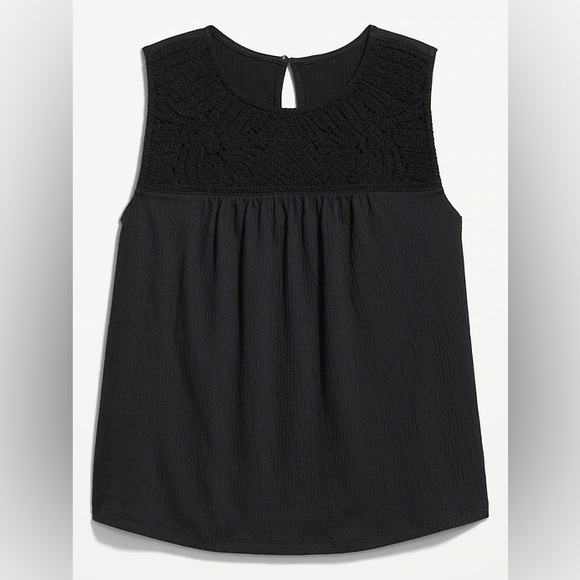 NWT Old Navy Crochet-Trim Top Black Jack Size XS - Picture 3 of 8
